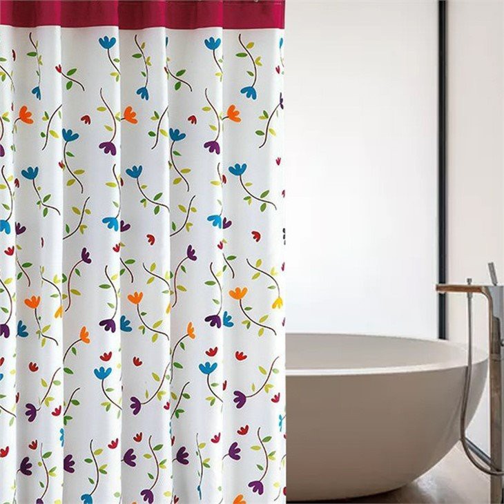 bestripes floral fabric shower curtain