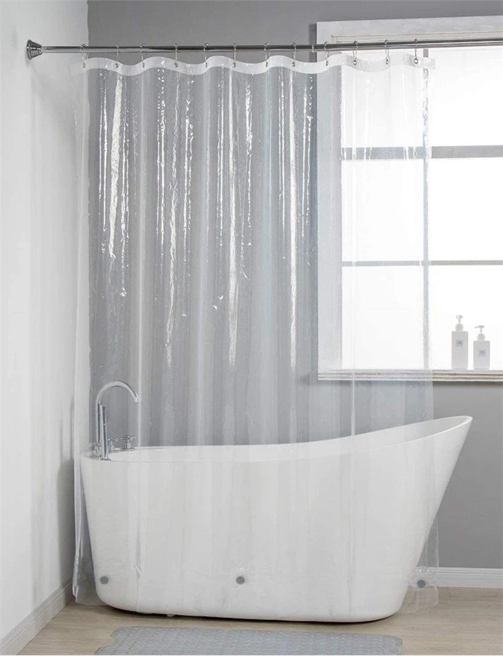 transparent shower curtain