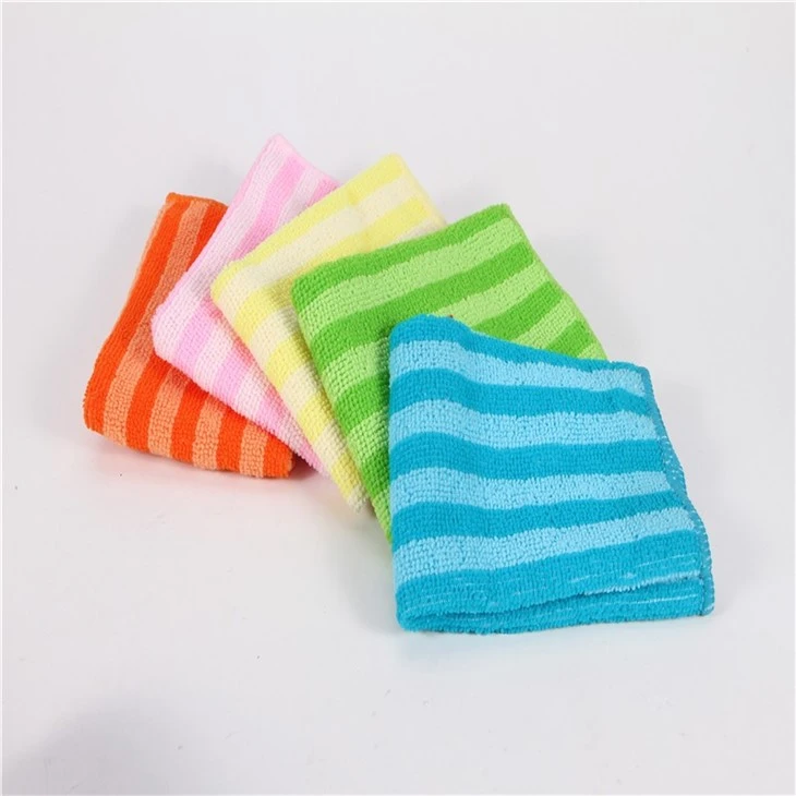 Striped Oil Free Multifunctional Microfiber Rags Lazy Dishwashing Cloth Dishwashing Cloth
