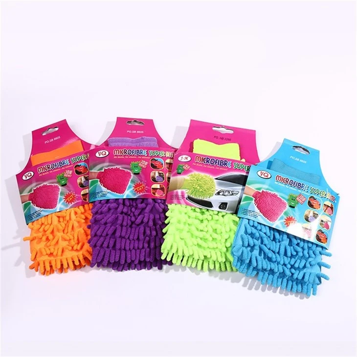 Chenille Double Side Cleaning Gloves Powerful Cleaning Capacity