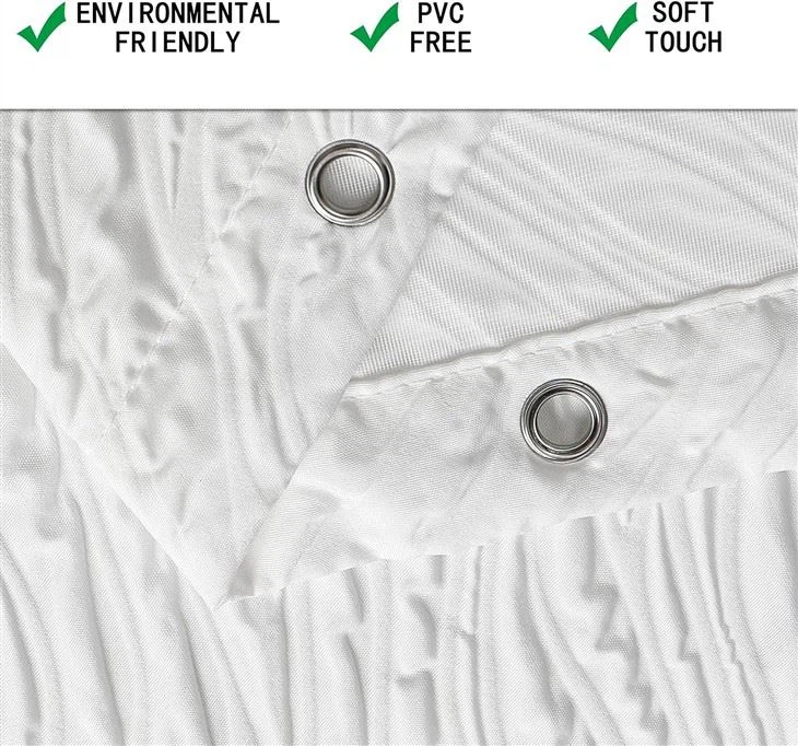 Hot Sale On Amazon 3D White Embossed Shower Curtain New Technology Design Shower Curtains For Bathroom